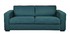 Sofá moderno 3 plazas de tela azul pavo GOTTA